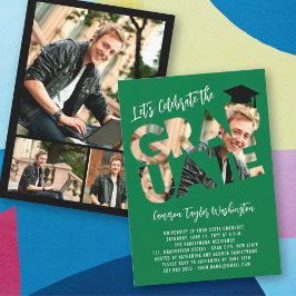 Invitación Partido de Graduación Moderna de la Foto de Alumno