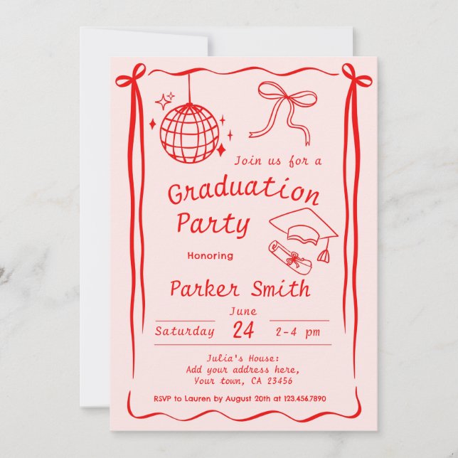 Invitación Partido de Graduación Moderno (Anverso)