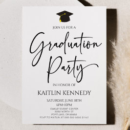 Invitación Partido de Graduación Moderno minimalista