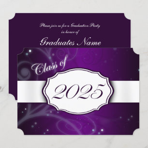 Invitación Partido de Graduación Morado y Blanco 2025