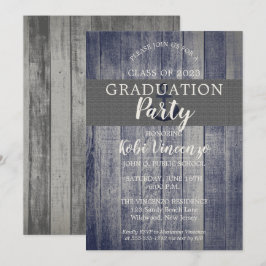 Invitación Partido de Graduación Náutica Rustic Beach Wood