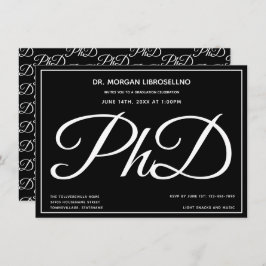 Invitación Partido de Graduación Negra de grado PhD