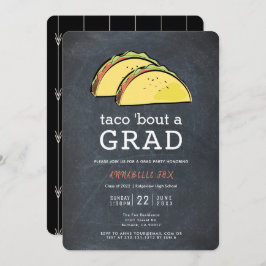 Invitación Partido de Graduación Negra de Taco Bout GRAD Chal