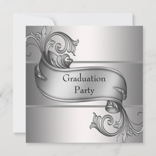 Invitación Partido de Graduación Negra del Diploma de Plata (Anverso)