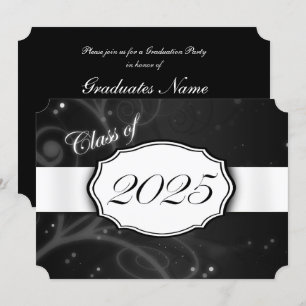 Invitación Partido de Graduación Negra y Blanca 2025