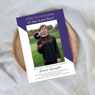 Invitación Partido de Graduación Open House 2023 Photo Purple