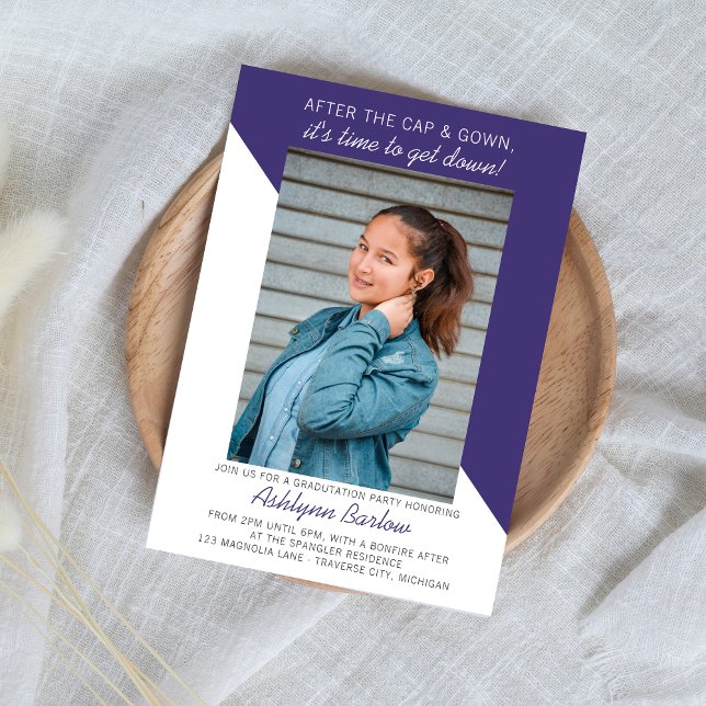 Invitación Partido de Graduación Open House 2024 Photo Purple (Subido por el creador)