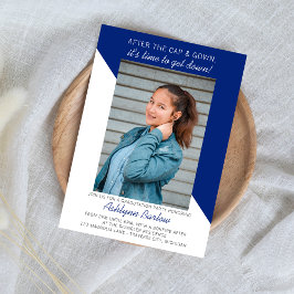 Invitación Partido de Graduación Open House 2025 Foto Azul