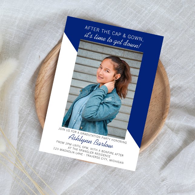 Invitación Partido de Graduación Open House 2025 Foto Azul (Subido por el creador)