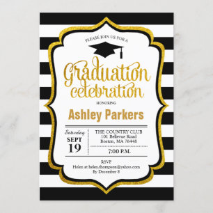 Invitación Partido de Graduación - Oro Blanco Negro