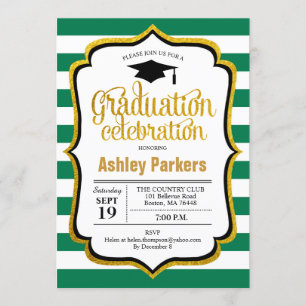 Invitación Partido de Graduación - Oro Blanco Verde