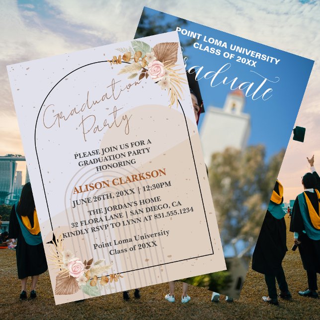 Invitación Partido de Graduación Personalizada Boho Pampas (Subido por el creador)