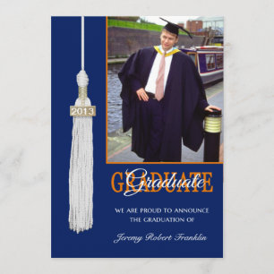 Invitación Partido de Graduación personalizado invita a Blue/