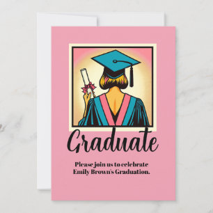 Invitación Partido de Graduación personalizado Pop Art