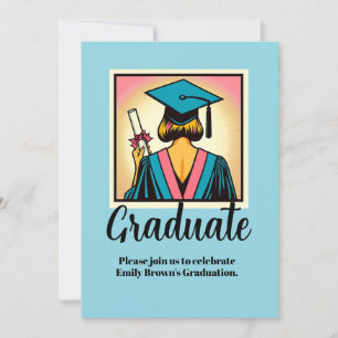 Invitación Partido de Graduación personalizado Pop Art