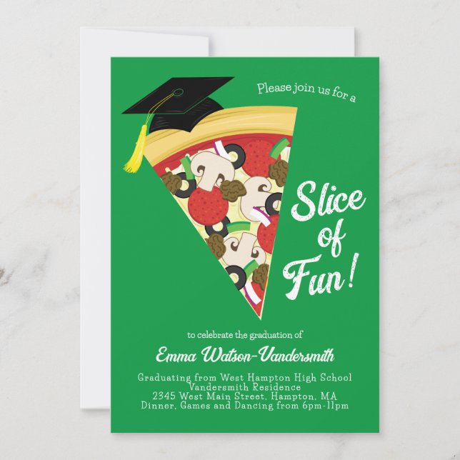 Invitación Partido de Graduación Pizza (Anverso)
