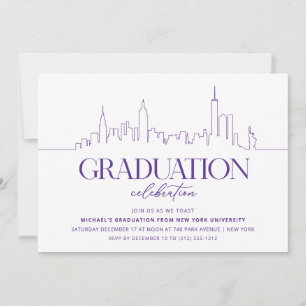 Invitación Partido de Graduación Purple New York