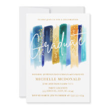 Partido de Graduación Purpurina Azul y Oro