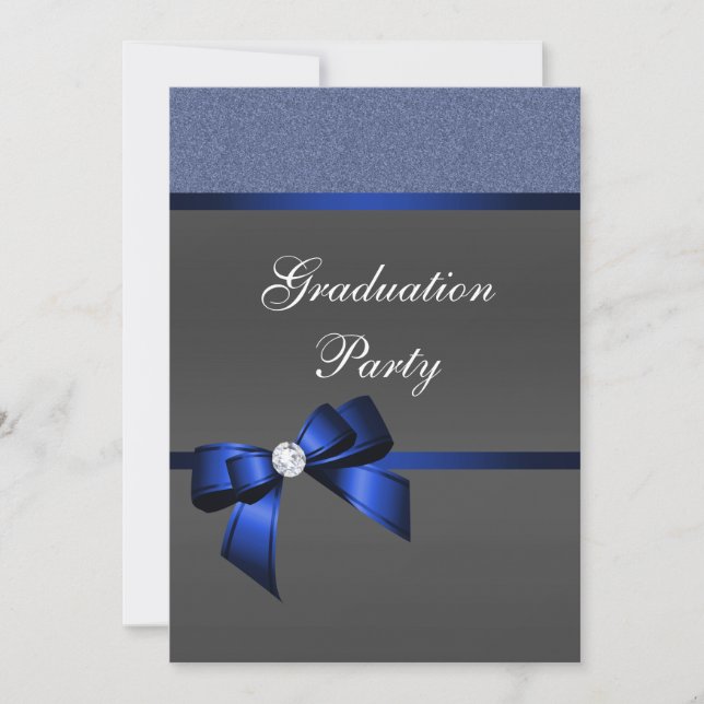 Invitación Partido de Graduación Real Azul y Negro (Anverso)