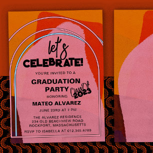 Invitación Partido de Graduación Resumen del Boho Arch Modern