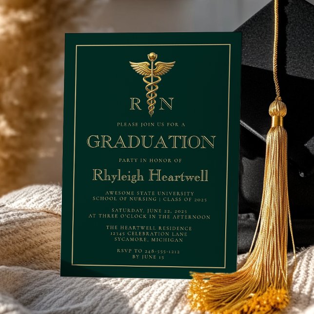 Invitación Partido de Graduación RN de Enfermera de Oro Verde (Subido por el creador)