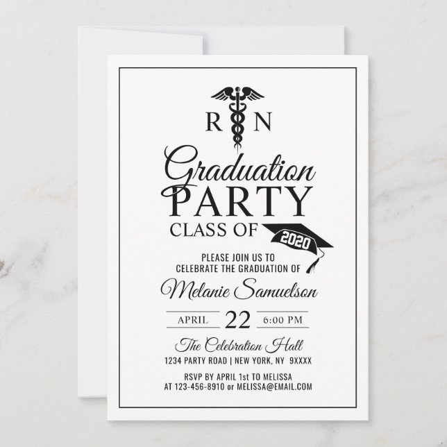 Invitación Partido de GRADUACIÓN RN de la Escuela de Enfermer (Anverso)