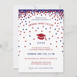 Invitación Partido de Graduación Roja, Blanca y Azul