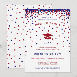 Invitación Partido de Graduación Roja, Blanca y Azul