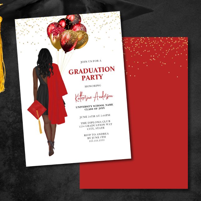 Invitación Partido de Graduación Roja Femenina Africana (Subido por el creador)