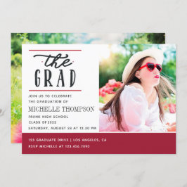 Invitación Partido de Graduación Roja y Blanca