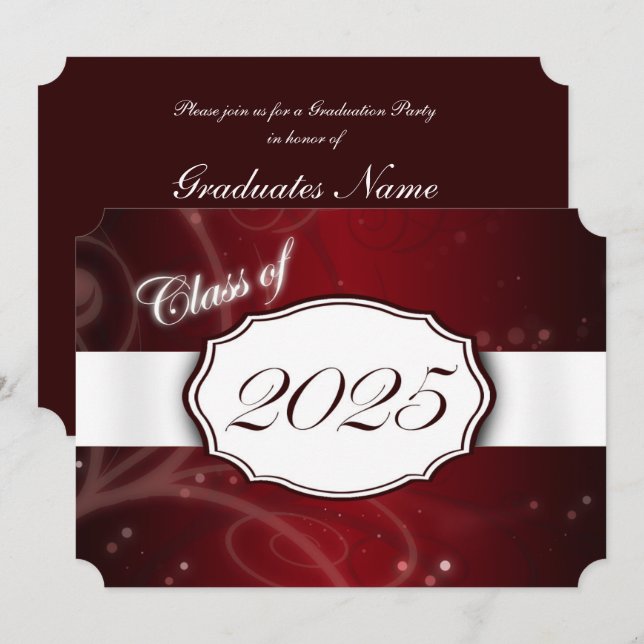 Invitación Partido de Graduación Rojo y Blanco 2025 (Anverso / Reverso)