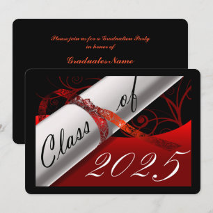 Invitación Partido de Graduación Rojo y Negro