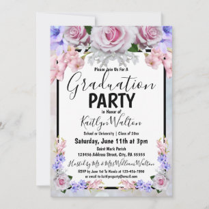 Invitación Partido de Graduación Rosa Bokeh
