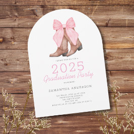 Invitación Partido de Graduación Rosa Occidental Cowgirl 2025