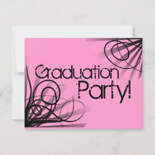 Invitación Partido de Graduación Rosa y Negra