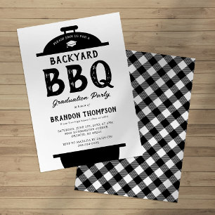 Invitación Partido de Graduación Rustic Backyard BBBQ