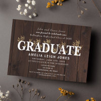 Partido de Graduación Rustic Country Gold Leaf