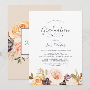 Invitación Partido de Graduación Rustic Earth Florals