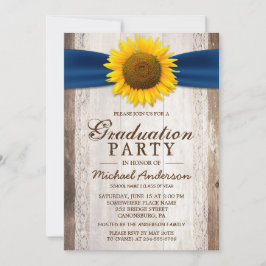 Invitación Partido de Graduación Rústica Barn Wood Cinta de G