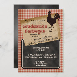 Invitación Partido de Graduación Rústica de la Cocina en el P
