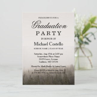 Invitación Partido de Graduación Rústica del Paisaje Nocivo F