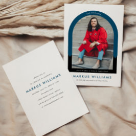 Invitación Partido de Graduación Simple Azul de la Marina Arc