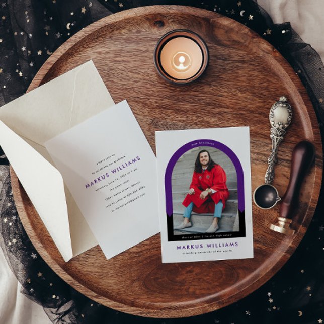 Invitación Partido de Graduación Simple del Arco Moderno de F (Subido por el creador)