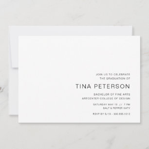 Invitación Partido de Graduación Simple en Blanco y Negro