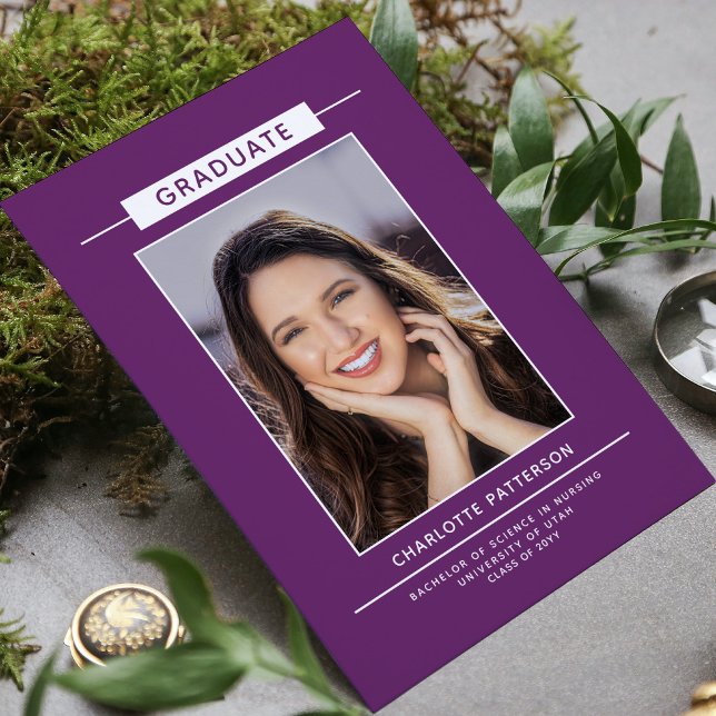 Invitación Partido de Graduación Simple Guión Moderno Foto Pú (Subido por el creador)