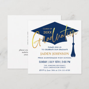 Invitación Partido de Graduación Simple Moderno Código QR Inv