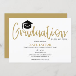 Invitación Partido de Graduación Simple y Moderno con Guión D