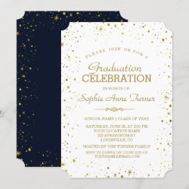 Invitación Partido de Graduación Starry Sky de Whimsical Gold