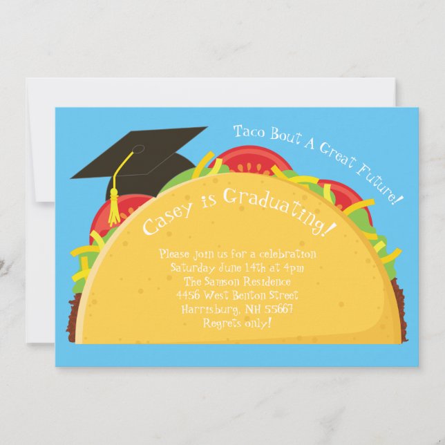 Invitación Partido de Graduación Taco Fiesta Mexicano (Anverso)