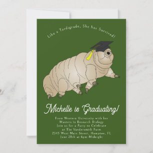 Invitación Partido de Graduación Tardigrado Moss Piglet Water